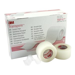 3M Transpore Tape, 1" x 10 yds, 12 rolls / box